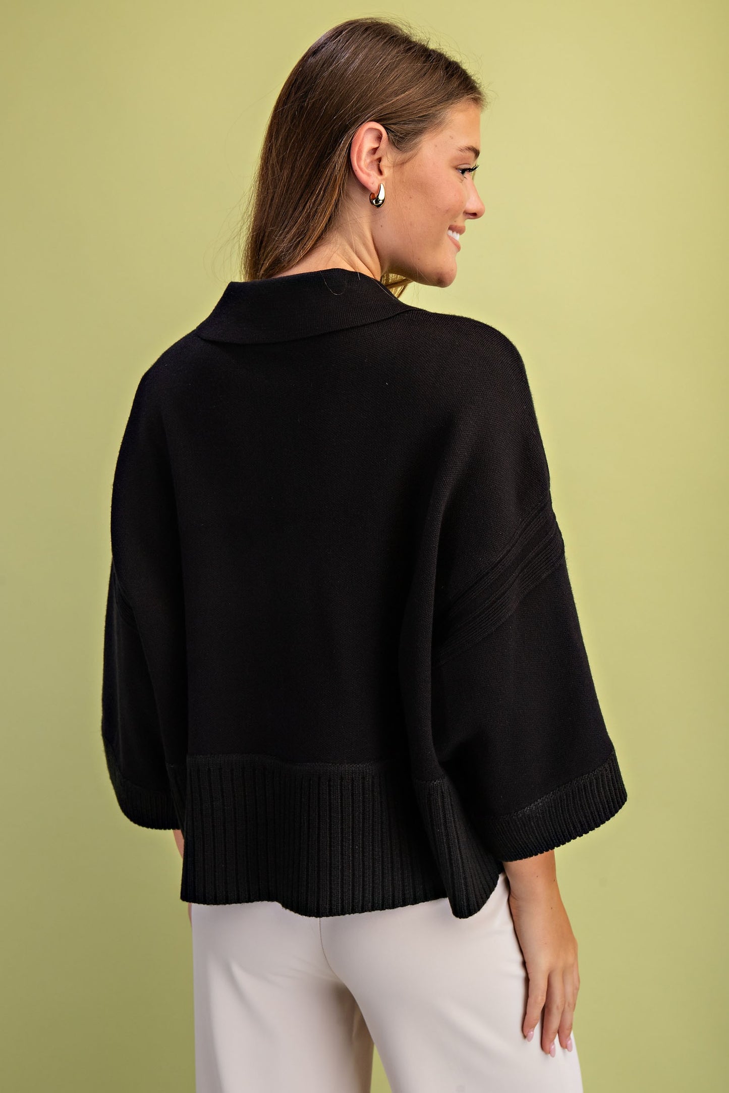 V-neck Collared Sweater