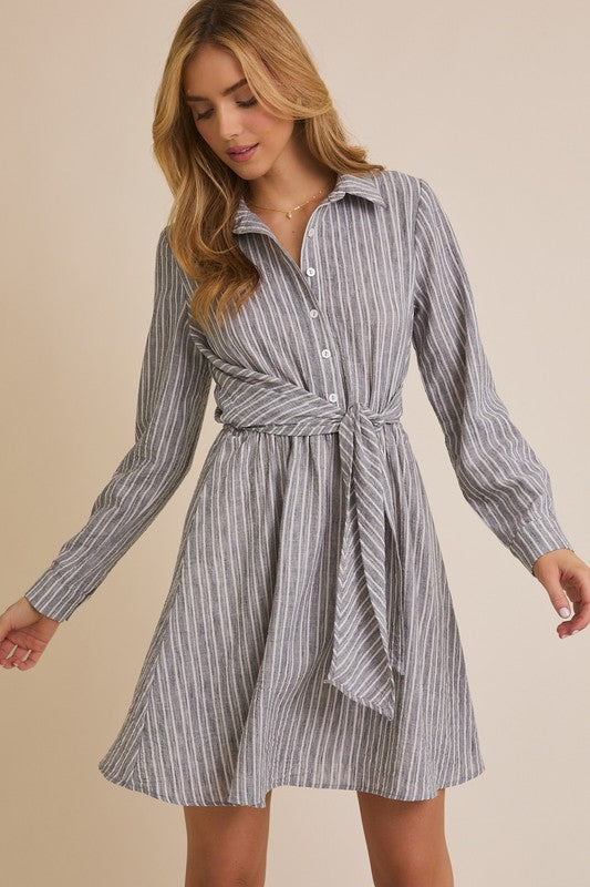 Collared long sleeve dress