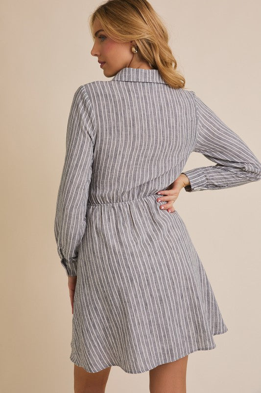 Collared long sleeve dress