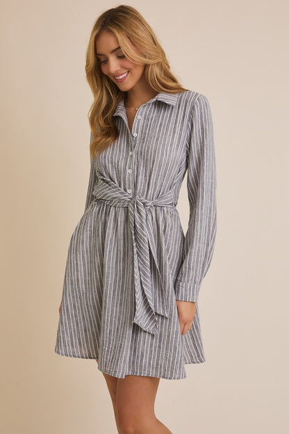 Collared long sleeve dress