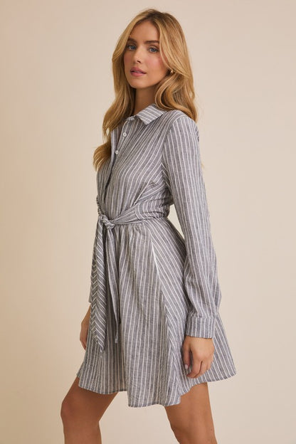 Collared long sleeve dress