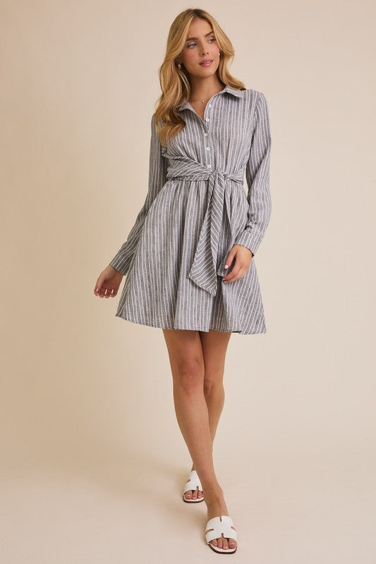 Collared long sleeve dress